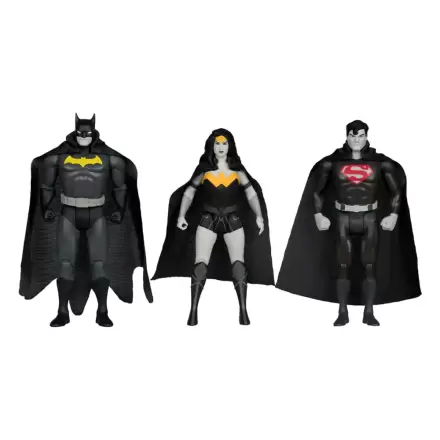 DC Direct Super Powers akcijske figure Batman, Superman & Wonder Woman Black & White Accent Edition Gold Label 13 cm fotografija izdelka