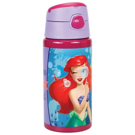 Disney Princess Ariel Fairytale Aluminijasta steklenička za vodo s slamico in kaveljčkom 500 ml fotografija izdelka