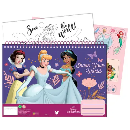 Disney Princess Your World A/4 Spiralni skicirni blok 40 listov z nalepkami fotografija izdelka