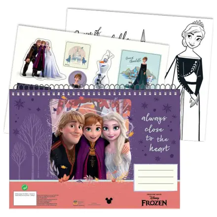 Disney Frozen Heart A/4 spiralni skicirni blok 40 listov z nalepkami fotografija izdelka