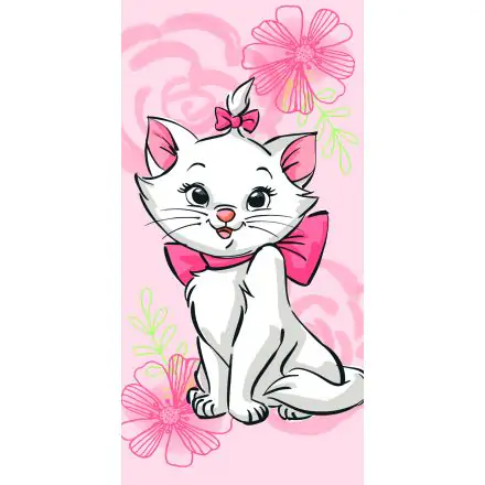 Disney Marie Cat brisača za kopanje, brisača za plažo Pink Flower 70*140 cm fotografija izdelka