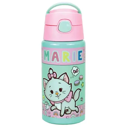 Disney Marie Little Lady aluminijasta steklenička za vodo s slamico in obešalnikom 500 ml fotografija izdelka
