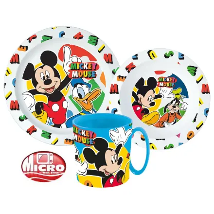 Disney Mickey Cool Summer jedilni set, mikro plastični set s 350 ml skodelico fotografija izdelka