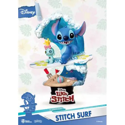 Disney Summer Series D-Stage PVC Diorama Stitch Surf 15 cm fotografija izdelka