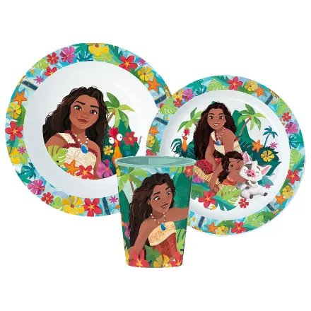 Disney Moana Lagoon Set namizne posode, set mikro plastike s kozarcem 260 ml fotografija izdelka