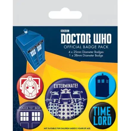 Doctor Who Pripone z gumbom 5-Pack Exterminate termékfotója