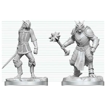 Dungeons & Dragons Nolzur's Marvelous Miniatures Nepobarvan miniaturni Dragonborn Paladin & Dragonborn Squire 14 cm fotografija izdelka