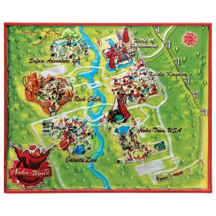 Fallout replika kovinski zemljevid Nuka-World Limited Edition 16 x 13 cm fotografija izdelka
