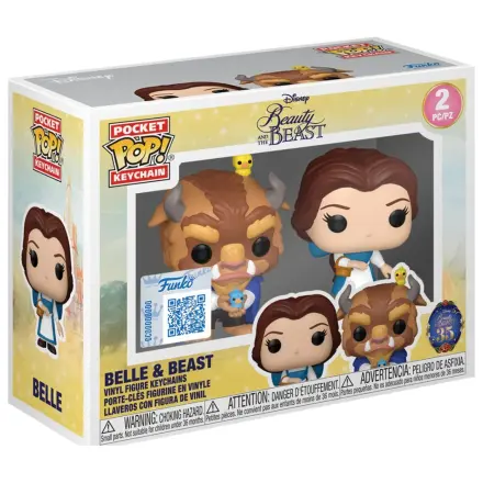 Funko POP figura 2 obeska za ključe Disney Beauty And The Beast Belle & Beast fotografija izdelka