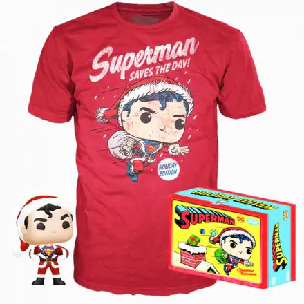 Funko POP figura & majica v škatli Back DC Comics Superman Exclusive Flocked termékfotója