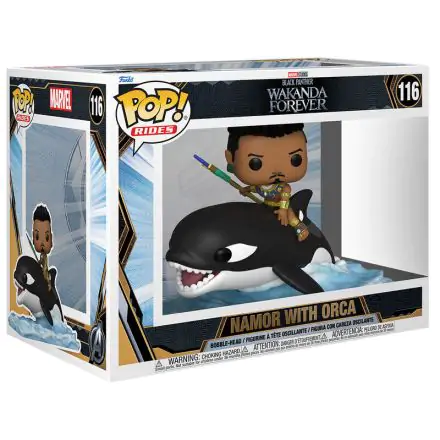 Black Panther: Wakanda Forever POP! Rides Super Deluxe Vinil Figura Namor s Orca 15 cm termékfotója