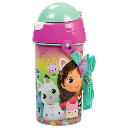 Gabby's Dollhouse Color Fade plastična slamnata steklenica za vodo z obešalnikom 500 ml fotografija izdelka
