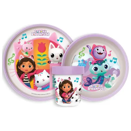 Gabby's Dollhouse Wonderland Nedrseč komplet posode za večerjo, mikro plastični set fotografija izdelka
