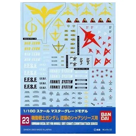 Gundam Decal 023 MG Večnamenska Char's Counterattack fotografija izdelka