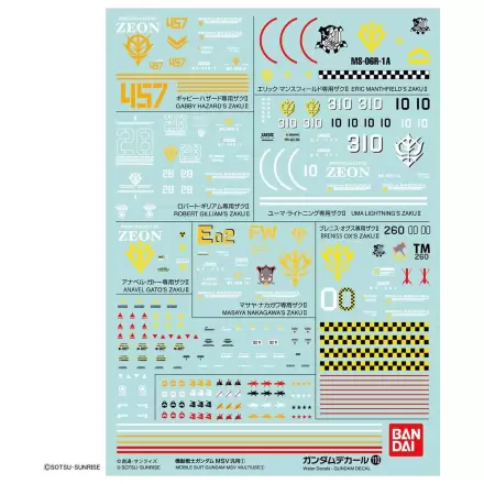 Water-slide Decals Gundam Decal 110 MSV Multiuse 1 dodatek za set modelov fotografija izdelka