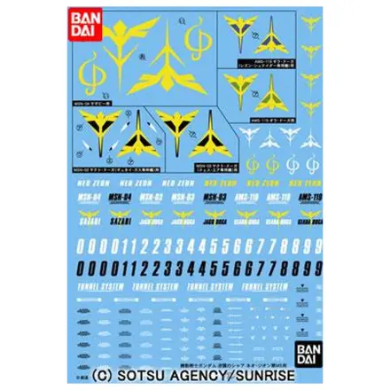 Gundam Gundam Decal 072 Char's Counterattack Zeon nalepka fotografija izdelka