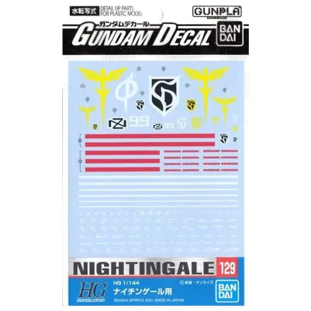 Gundam Gundam Decal 129 HG 1/144 Nightingale komplet modela fotografija izdelka