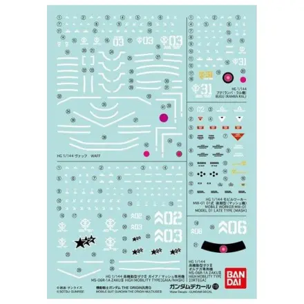 GUNDAM RG 1/144 Decal 119 The Origin Komplet modela fotografija izdelka