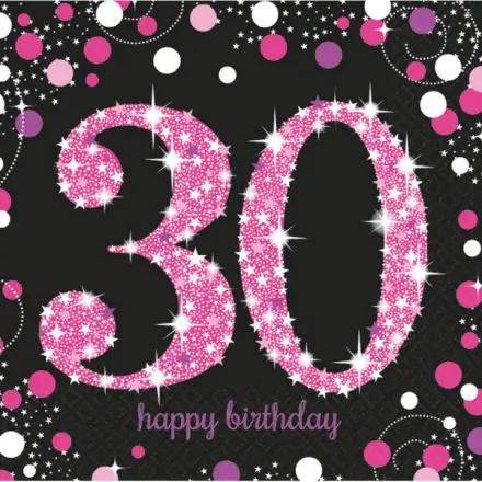 Happy Birthday 30 Serviet, pakiranje 16 kosov, 33x33 cm fotografija izdelka