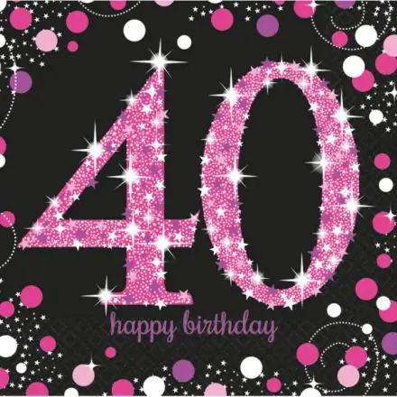 Happy Birthday 40 Servietke, 16 kos, 33*33 cm fotografija izdelka