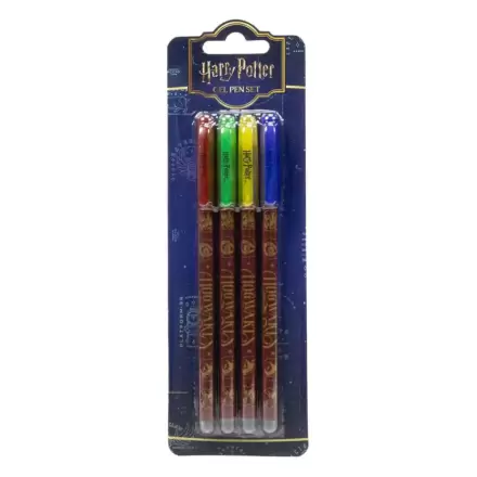 Harry Potter Gel Pisala - Komplet 4 Barvite Grbi fotografija izdelka