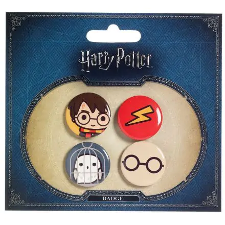 Harry Potter Cutie Button Komplet značk 4-Pack Harry Potter & Hedwig termékfotója