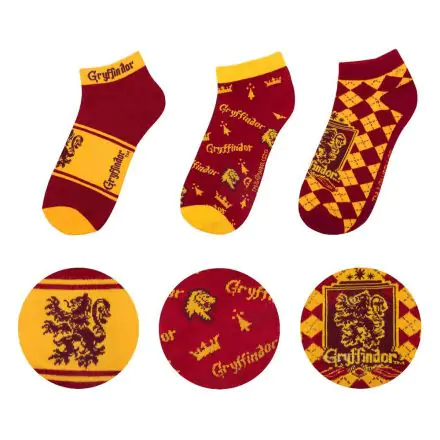 Harry Potter nizke nogavice 3-pack Gryffindor termékfotója