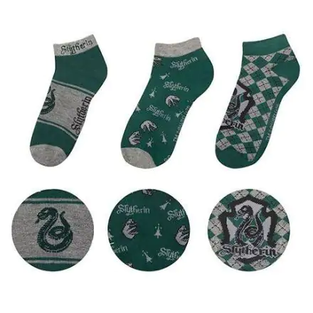 Harry Potter nizke nogavice 3-pack Slytherin termékfotója