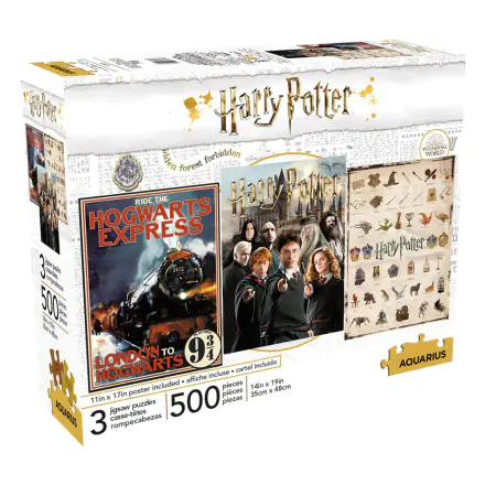 Harry Potter Jigsaw Puzzle Movie Poster 3-Pack (500 kosov) termékfotója