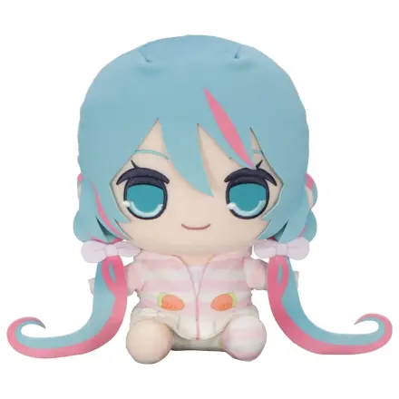 Hatsune Miku Kyurumaru velika plišasta figura v pižami s kapuco z zajčjimi ušesi 28 cm fotografija izdelka