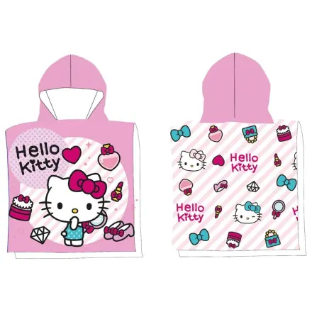 Hello Kitty Fashion Beach Towel Poncho 50x100 cm brisača za na plažo pončo fotografija izdelka