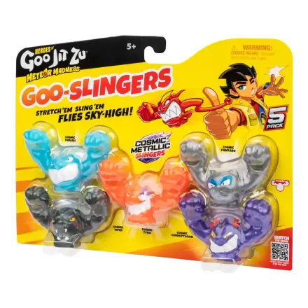 Heroes of Goo Jit Zu Meteor Madness Raztegljive figure 5-Pack Goo Slingers Cosmic Metallic Slingers 5 cm fotografija izdelka