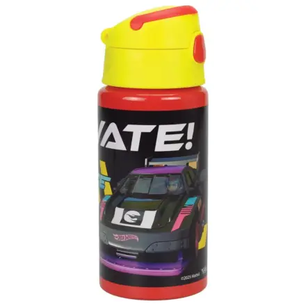 Hot Wheels Race aluminijasta steklenica s slamico z obešalnikom 500 ml fotografija izdelka