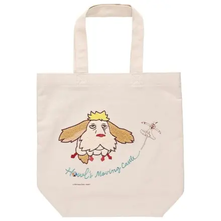 Howl's Moving Castle Platnena Torba Tote z Vezenino Flying Heen fotografija izdelka
