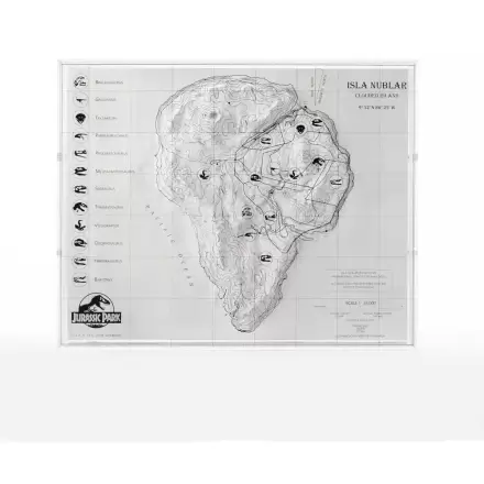 Jurassic Park Topografska Karta Isla Nublar fotografija izdelka