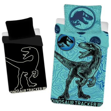 Jurassic World Dinosaur Tracker posteljnina, ki se sveti v temi fotografija izdelka