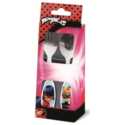 Miraculous Ladybug and Cat Noir Adventures Heroes kovinski set jedilnega pribora - 2 kosa fotografija izdelka