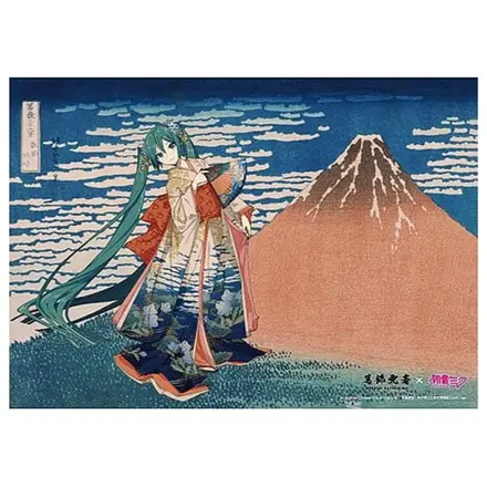 Katsushika Hokusai x Hatsune Miku Akrilna plošča Thirty-six Views of Mount Fuji Fine Wind, Clear Morning 30 cm fotografija izdelka