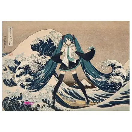 Katsushika Hokusai x Hatsune Miku Akrilna plošča Thirty-six Views of Mount Fuji The Great Wave off Kanagawa 30 cm fotografija izdelka