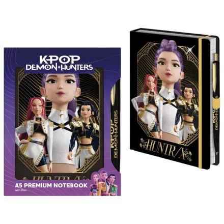 KPop Demon Hunters zvezek s kemičnim svinčnikom A5 Premium Golden fotografija izdelka
