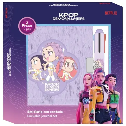 Kpop Demon Hunters Chibi komplet dnevnika + 4-barvno pisalo fotografija izdelka
