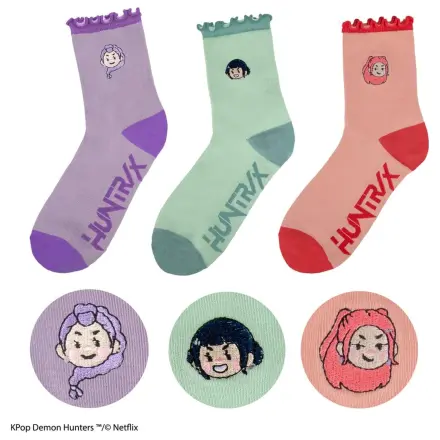 KPop Demon Hunters Set 3 parov nogavic HUNTR/X fotografija izdelka