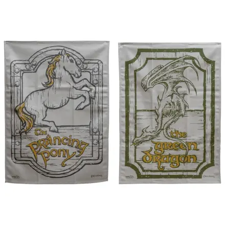 Lord of the Rings kuhinjska krpa 2-paket Green Dragon & Prancing Pony 69 cm fotografija izdelka