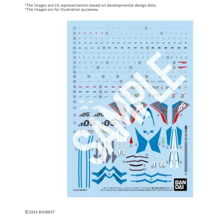 Macross HG 1/100 VF-31J Siegfried (Hayate Use) vodna nalepka - model kompleta fotografija izdelka