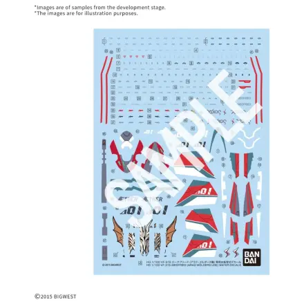 Macross HG 1/100 VF-31S Siegfried Water Decals model komplet fotografija izdelka