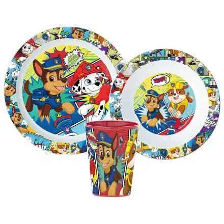 Paw Patrol Comic Jedilni set, Micro Plastic Set, z 260 ml skodelico fotografija izdelka