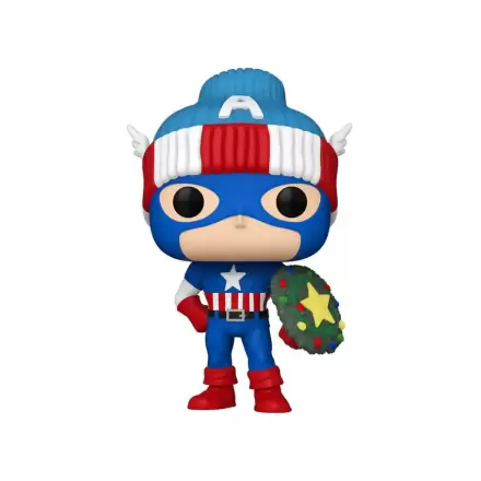 Marvel Funko POP! Vinyl Figurica Praznični Capt. America 9 cm termékfotója