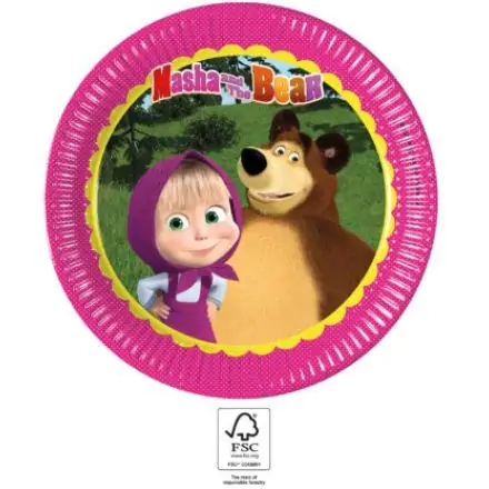 Masha and the Bear papirnati krožniki 8 kosov 23 cm FSC fotografija izdelka