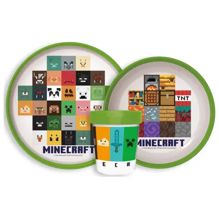 Minecraft Crafters nedrseč jedilni set, mikro plastični set fotografija izdelka