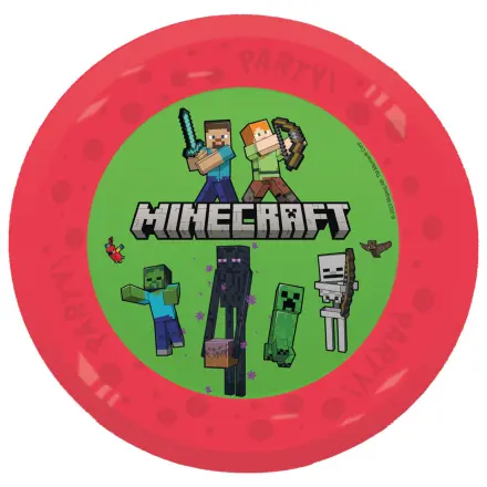 Minecraft Party micro premium plastični ploščat krožnik 4-delni set 21 cm fotografija izdelka